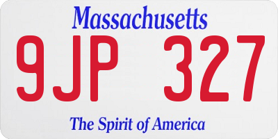 MA license plate 9JP327