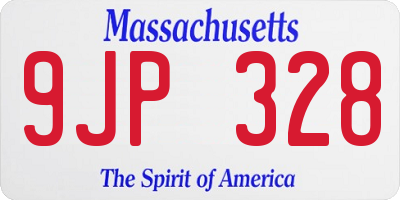 MA license plate 9JP328