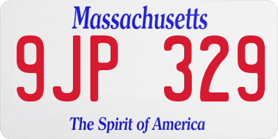 MA license plate 9JP329