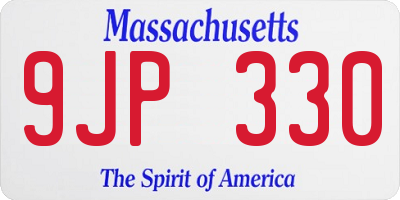 MA license plate 9JP330