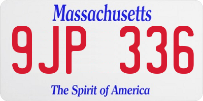 MA license plate 9JP336