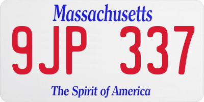 MA license plate 9JP337