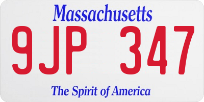 MA license plate 9JP347