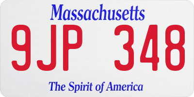 MA license plate 9JP348