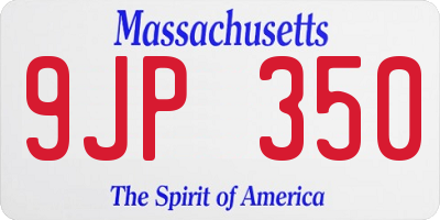 MA license plate 9JP350