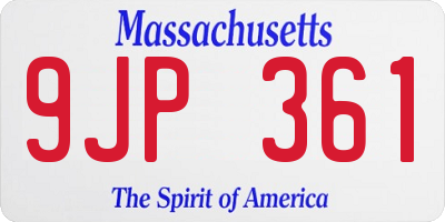 MA license plate 9JP361