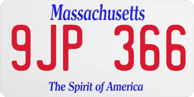 MA license plate 9JP366