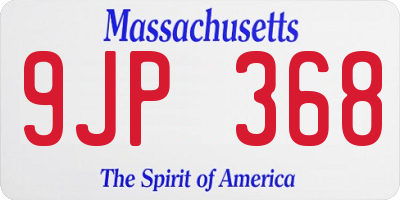 MA license plate 9JP368