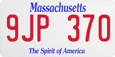 MA license plate 9JP370
