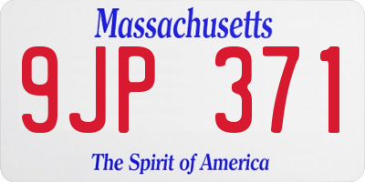 MA license plate 9JP371