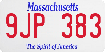 MA license plate 9JP383
