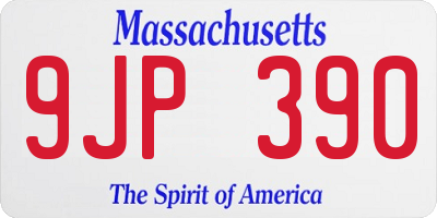 MA license plate 9JP390