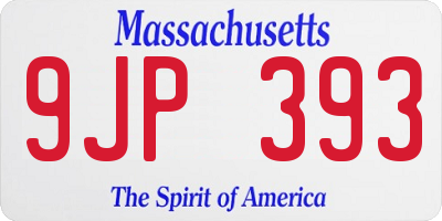 MA license plate 9JP393