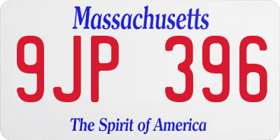 MA license plate 9JP396