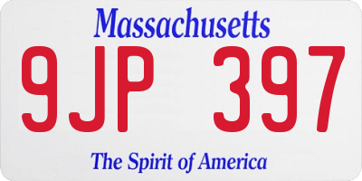 MA license plate 9JP397
