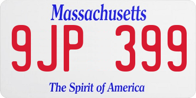 MA license plate 9JP399
