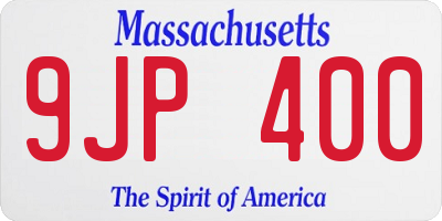 MA license plate 9JP400
