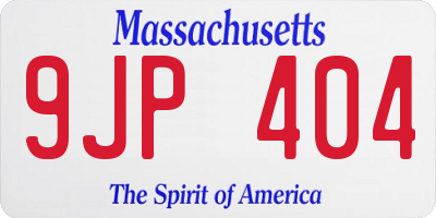 MA license plate 9JP404
