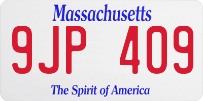 MA license plate 9JP409