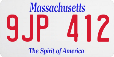 MA license plate 9JP412