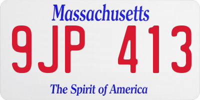 MA license plate 9JP413