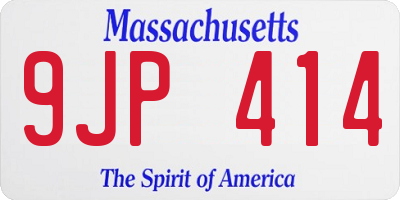 MA license plate 9JP414