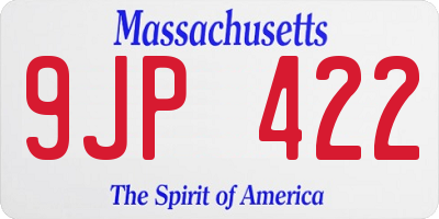 MA license plate 9JP422