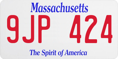 MA license plate 9JP424
