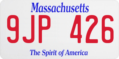 MA license plate 9JP426