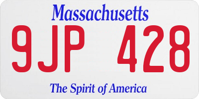 MA license plate 9JP428