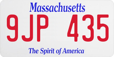 MA license plate 9JP435