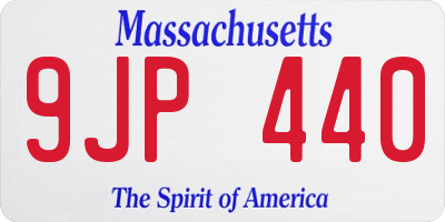 MA license plate 9JP440