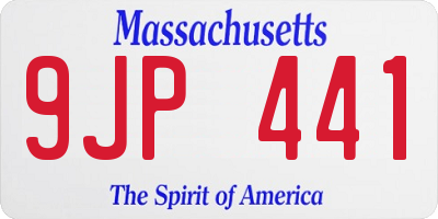 MA license plate 9JP441