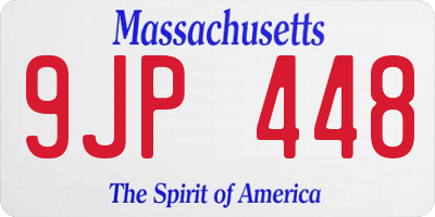 MA license plate 9JP448