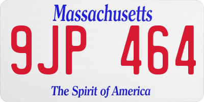MA license plate 9JP464