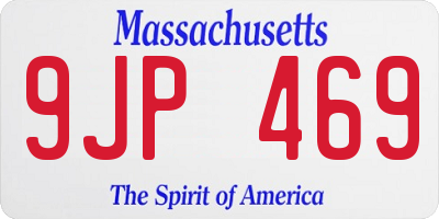 MA license plate 9JP469