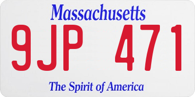 MA license plate 9JP471
