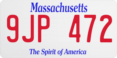 MA license plate 9JP472