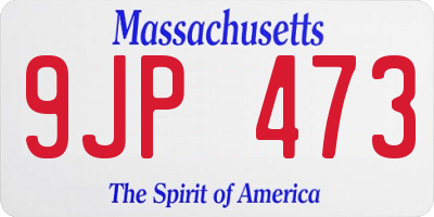 MA license plate 9JP473