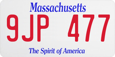 MA license plate 9JP477