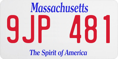 MA license plate 9JP481
