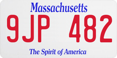 MA license plate 9JP482