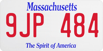 MA license plate 9JP484