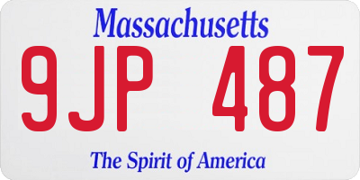MA license plate 9JP487