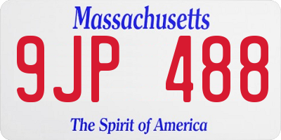 MA license plate 9JP488