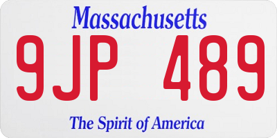 MA license plate 9JP489