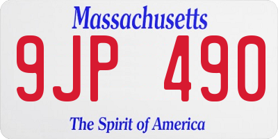 MA license plate 9JP490