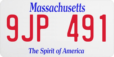 MA license plate 9JP491