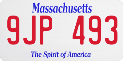 MA license plate 9JP493
