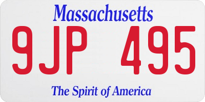 MA license plate 9JP495